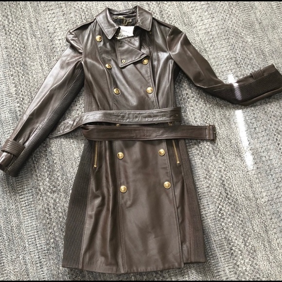 Pre-Loved Leather Burberry Trench Sz. 2 - Picture 3 of 7